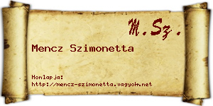 Mencz Szimonetta névjegykártya